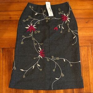 Jill Stuart Embroidered Floral Pencil Skirt